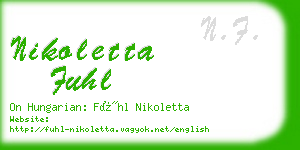 nikoletta fuhl business card